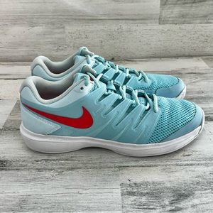 Nike Zoom Prestige Court Shoes Women’s Size 11 Color-Blue/Red Swoosh